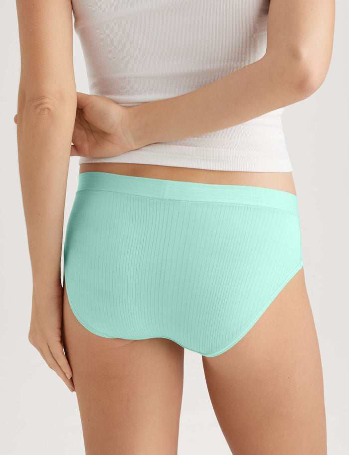 Women's Second Skin Luxe Rib Brief::Brook Green Luxe