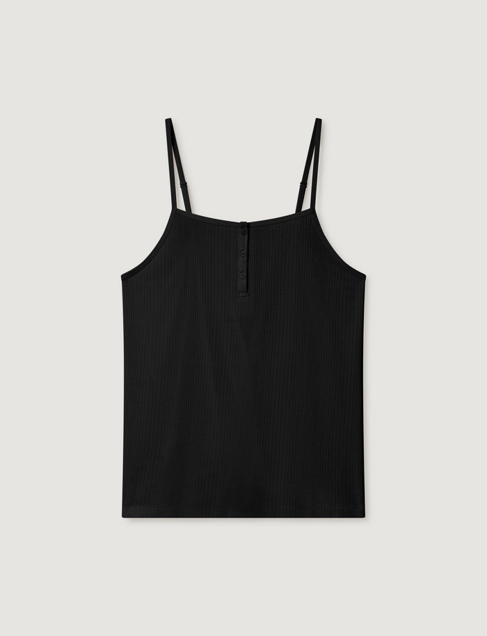Women's Second Skin Luxe Rib Cami::Black Luxe::Swatch