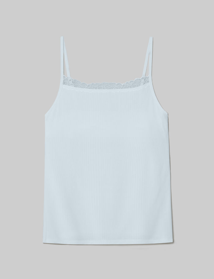 Women's Second Skin Luxe Rib Lace Cami::Ice Melt Luxe::Swatch