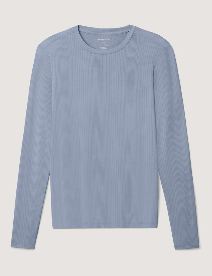 Women's Second Skin Luxe Rib Henley::Blue Blizzard Luxe::Swatch