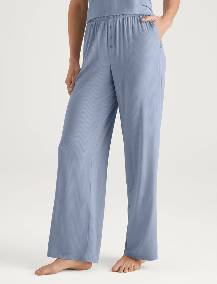 Women's Second Skin Luxe Rib Pant::Blue Blizzard Luxe