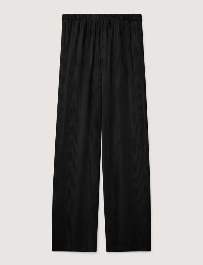 Women's Second Skin Luxe Rib Pant::Black Luxe::Swatch