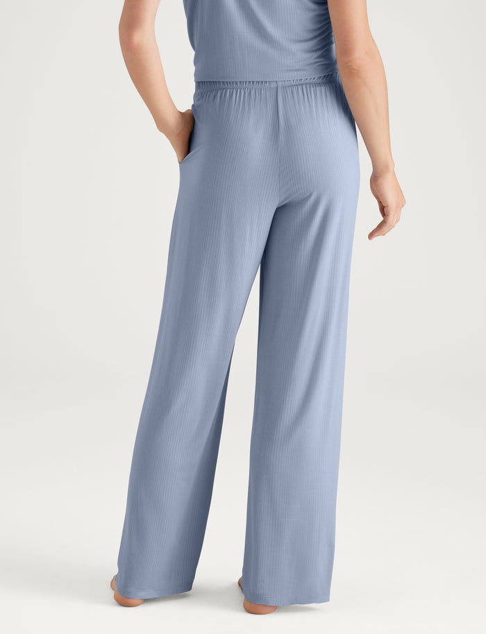 Women's Second Skin Luxe Rib Pant::Blue Blizzard Luxe