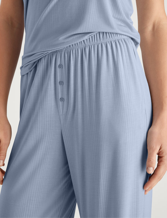 Women's Second Skin Luxe Rib Pant::Blue Blizzard Luxe