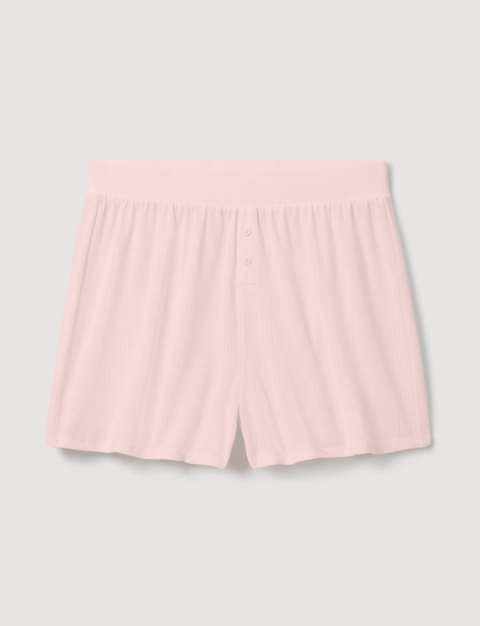 Women's Second Skin Luxe Rib Short::Rosewater Luxe::Swatch