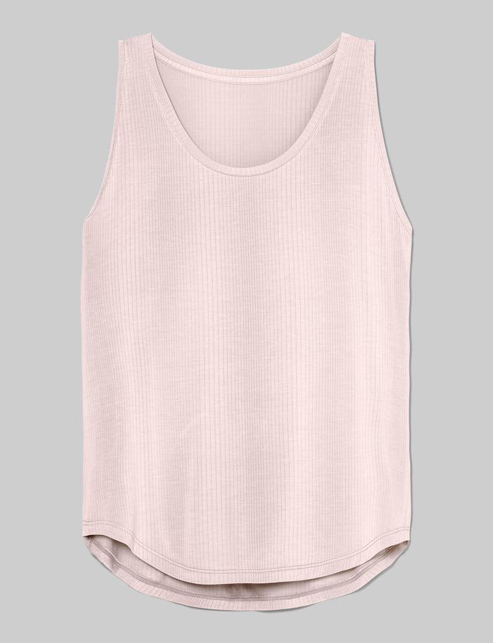Women's Second Skin Luxe Rib Sleep Tank::Rosewater Luxe::Swatch