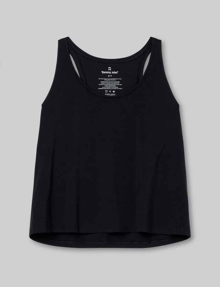 Women's Second Skin Not-Too-Cropped Tank::Black::Swatch