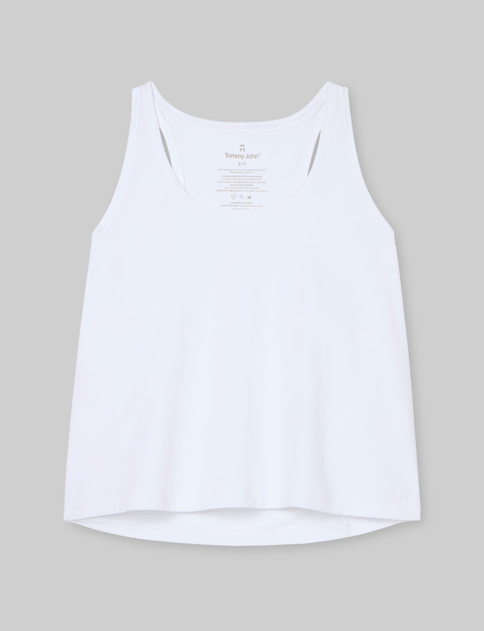 Women's Second Skin Not-Too-Cropped Tank::White::Swatch