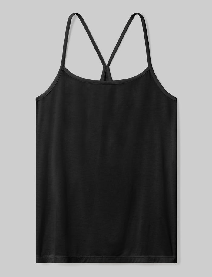 Women's Second Skin Racerback Sleep Tank::Black::Swatch