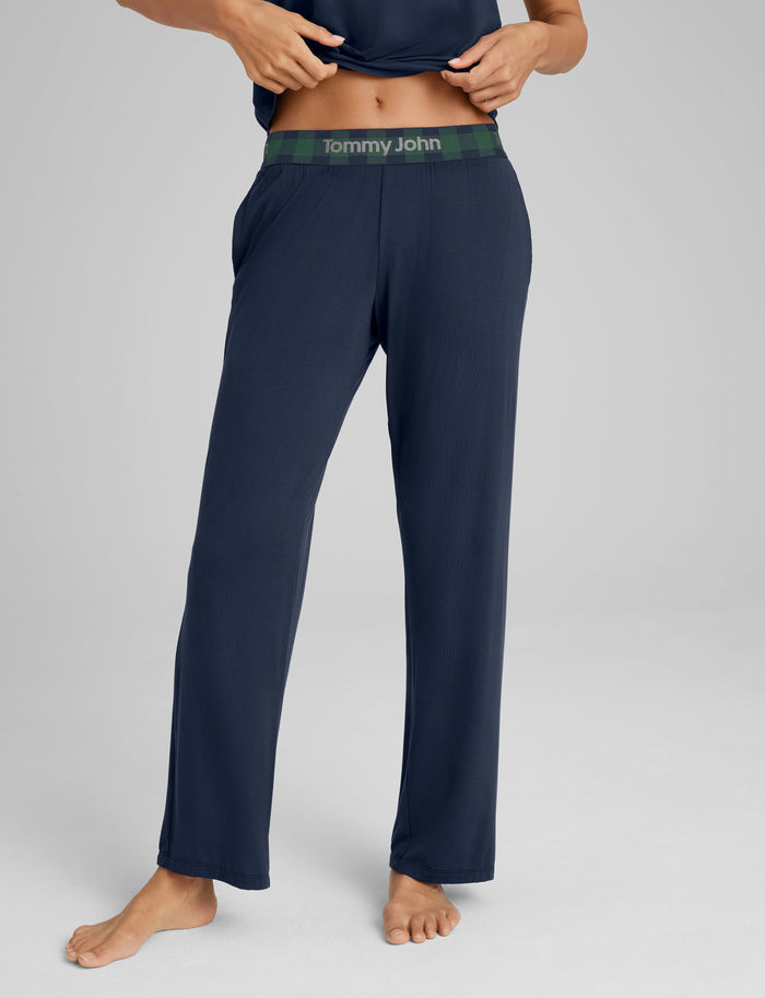 Women's Second Skin Sleep Pant::Dress Blues/Lumberjack WB