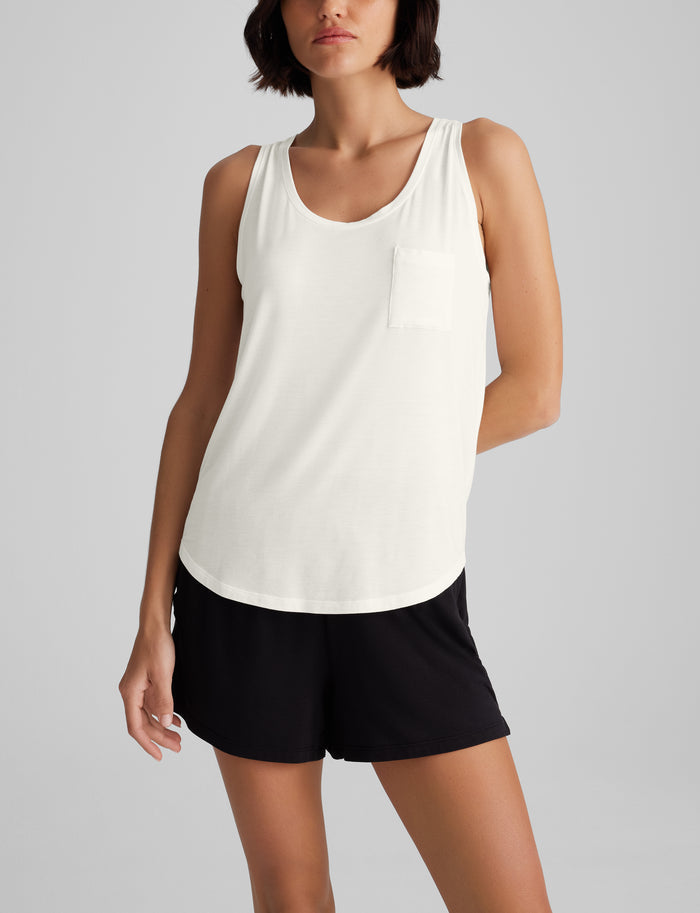 OLD::Women's Second Skin Sleep Pocket Tank::Coconut Milk