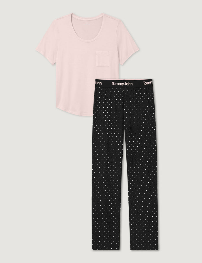 Rosewater/Black Polka Dot / XS (0-2) / XS (0-2)