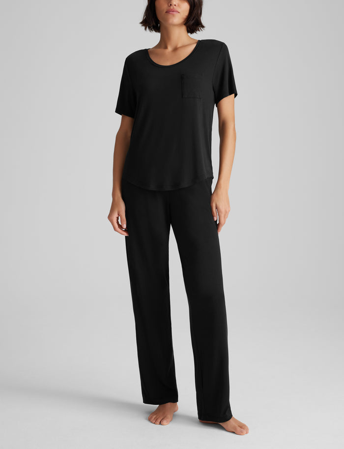 OLD::Women's Second Skin Sleep Pocket Tee & Pant Set::Black