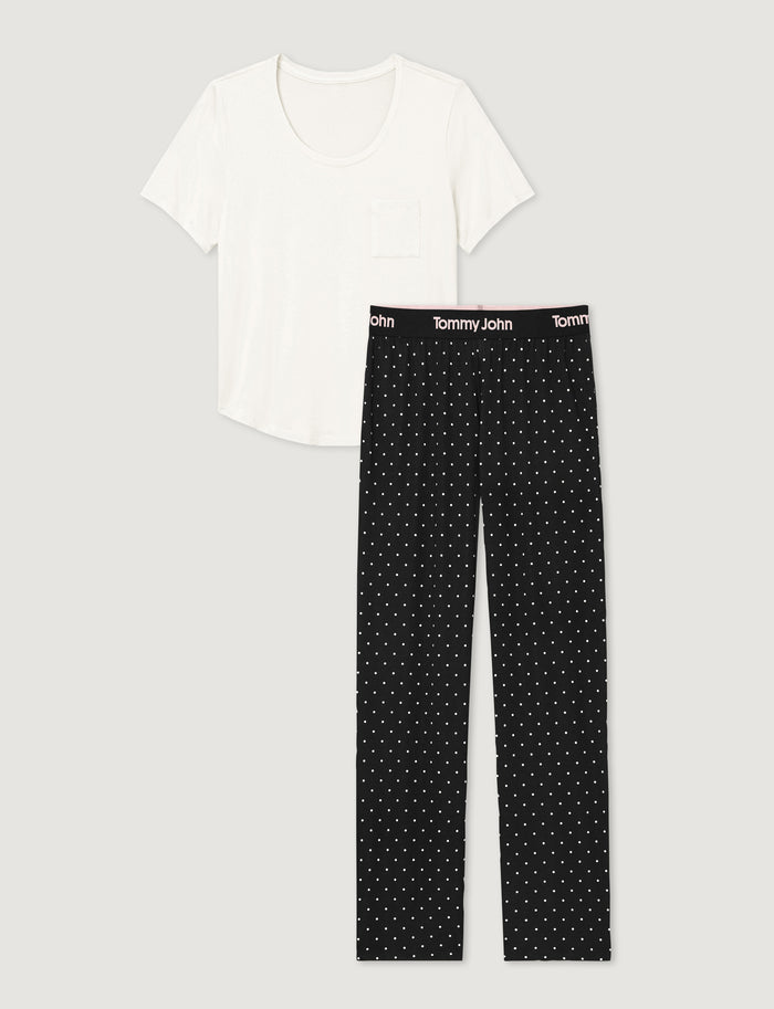 Coconut Water/Black Polka Dot / XS (0-2) / XS (0-2)