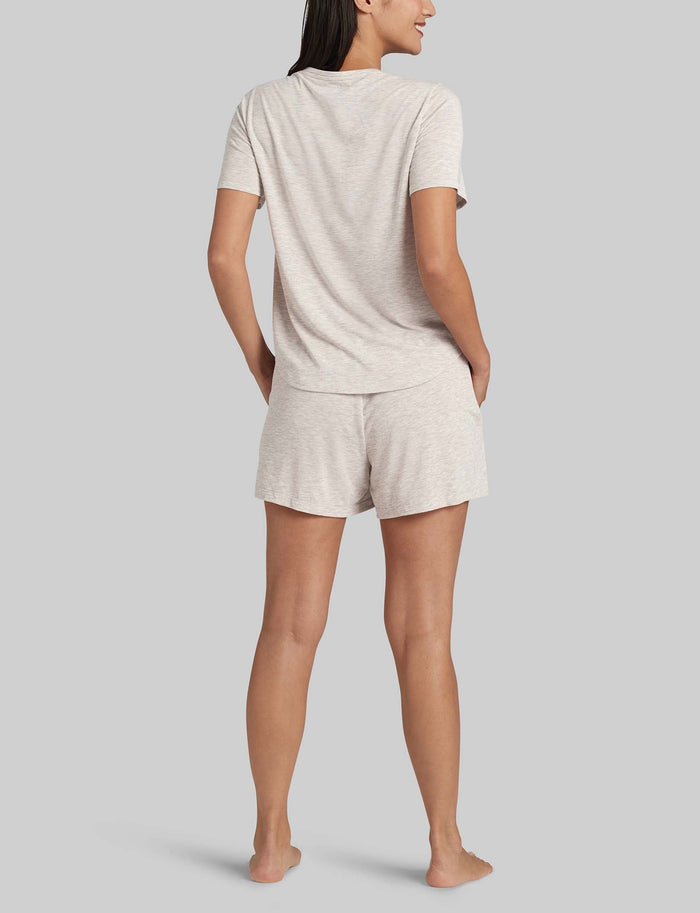 OLD::Women's Second Skin Sleep Pocket Tee & Short Set::Dove Heather