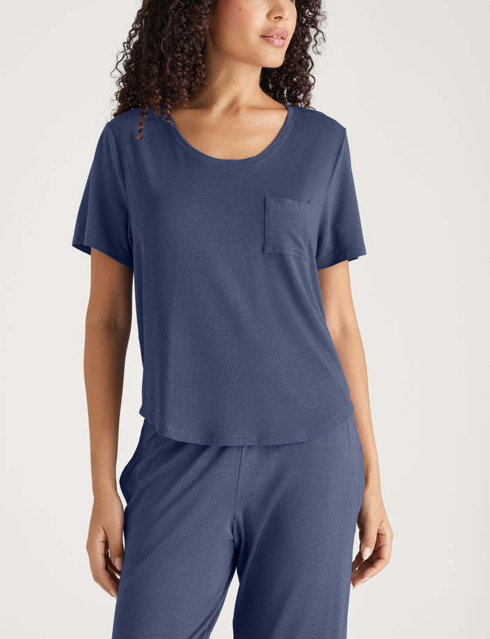 Women's Second Skin Sleep Pocket Tee::Oceana