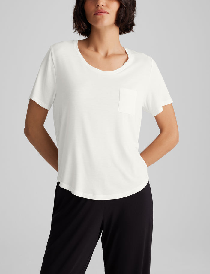 OLD::Women's Second Skin Sleep Pocket Tee::Coconut Milk