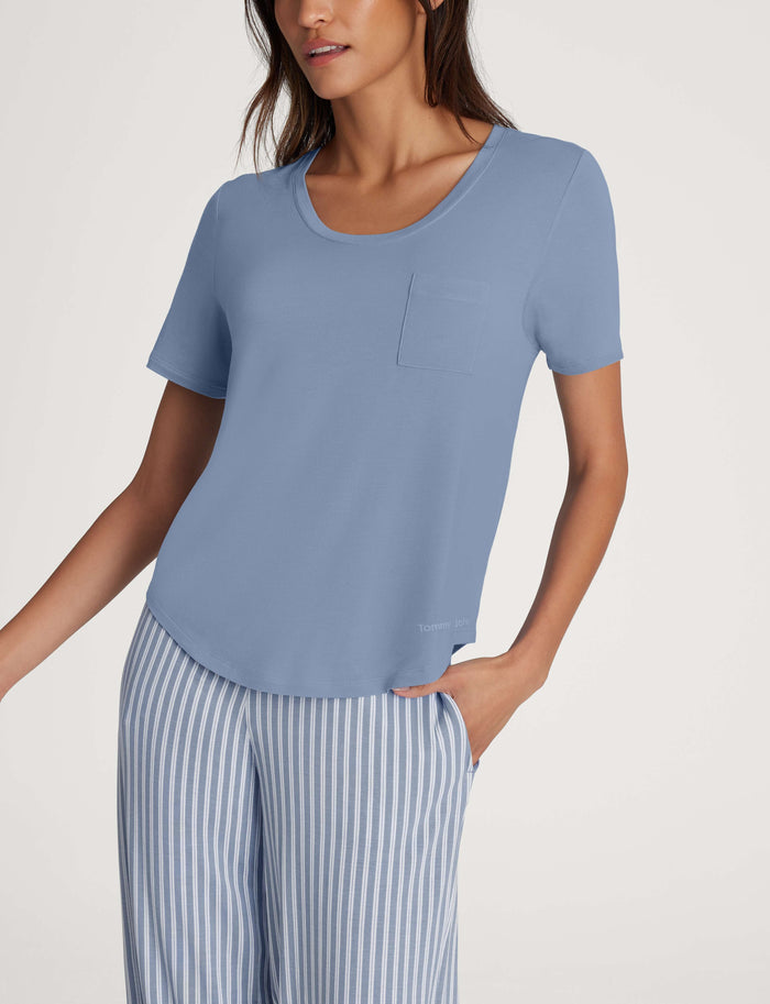 Women's Second Skin Sleep Pocket Tee::Rain Washed