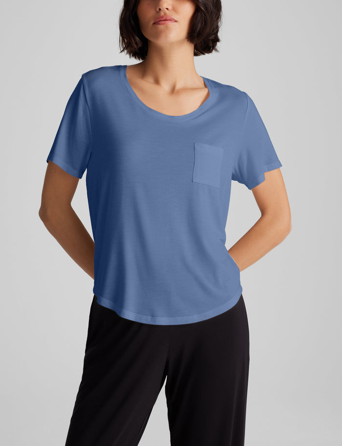 Women's Second Skin Sleep Pocket Tee::Vintage Indigo