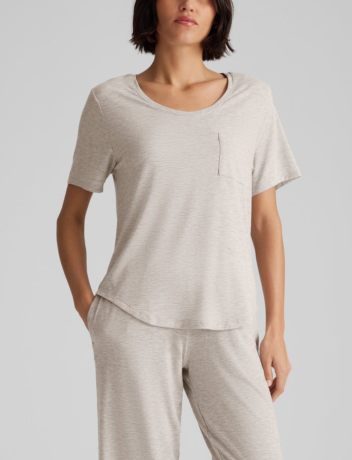 OLD::Women's Second Skin Sleep Pocket Tee::Dove Heather