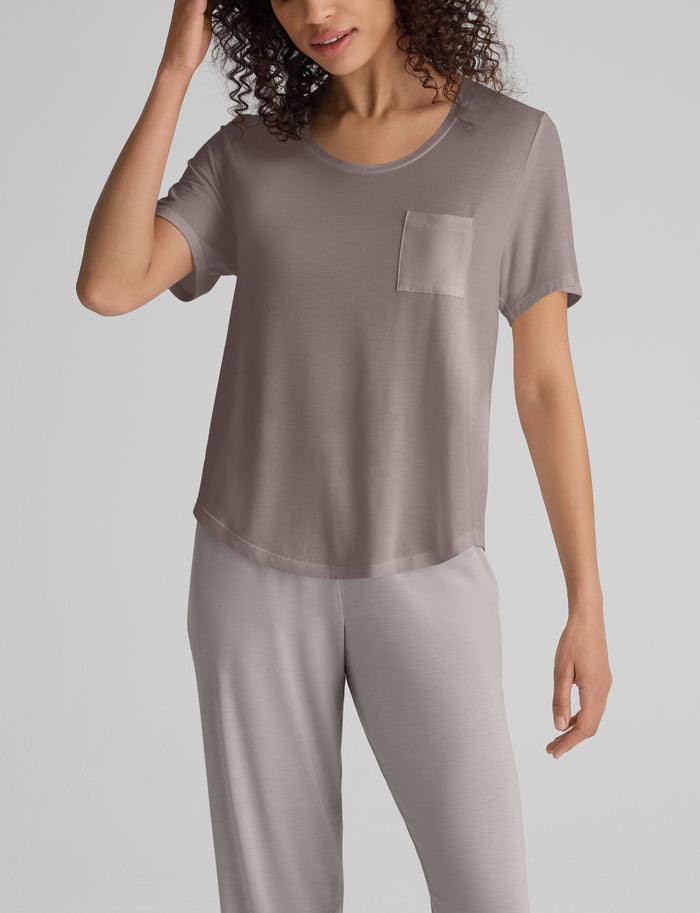 Women's Second Skin Sleep Pocket Tee::Cinder