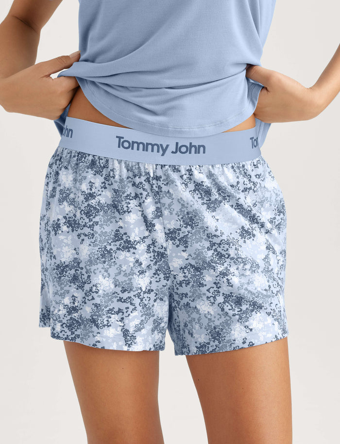 Women's Second Skin Sleep Short::Skyway Scattered Floral