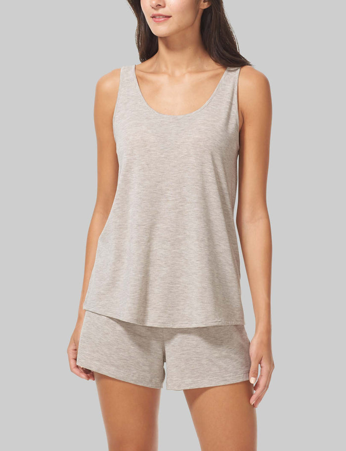 Women's Second Skin Sleep Tank::Dove Heather