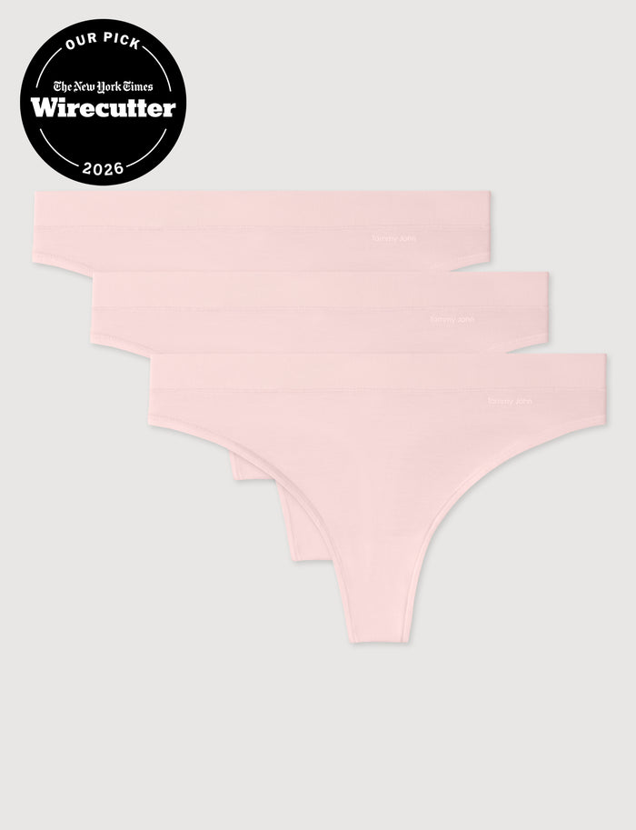 Women's Second Skin Thong (3-Pack)::Rosewater