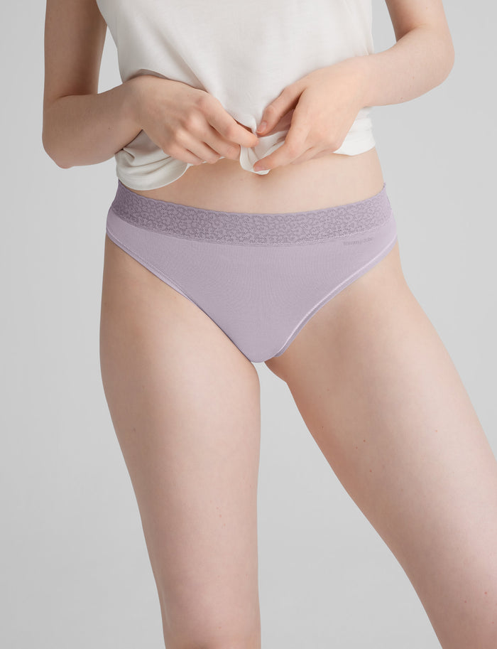 Women's Second Skin Thong, Lace Waist::Iris Lace Waist