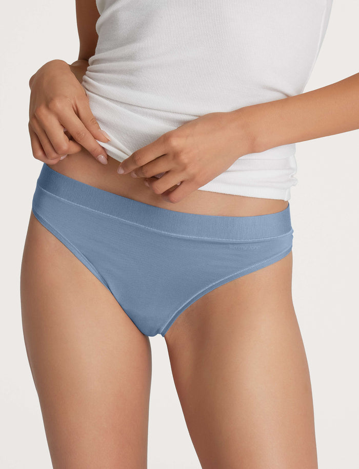 Women's Second Skin Thong::Rain Washed