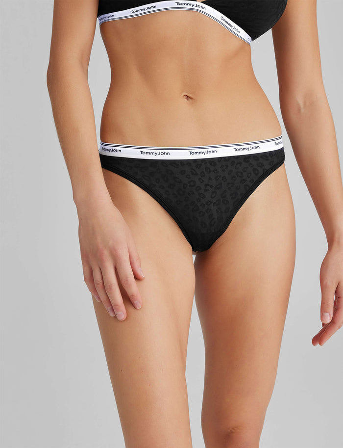 Women's Signature Comfort Lace Thong::Black Lace