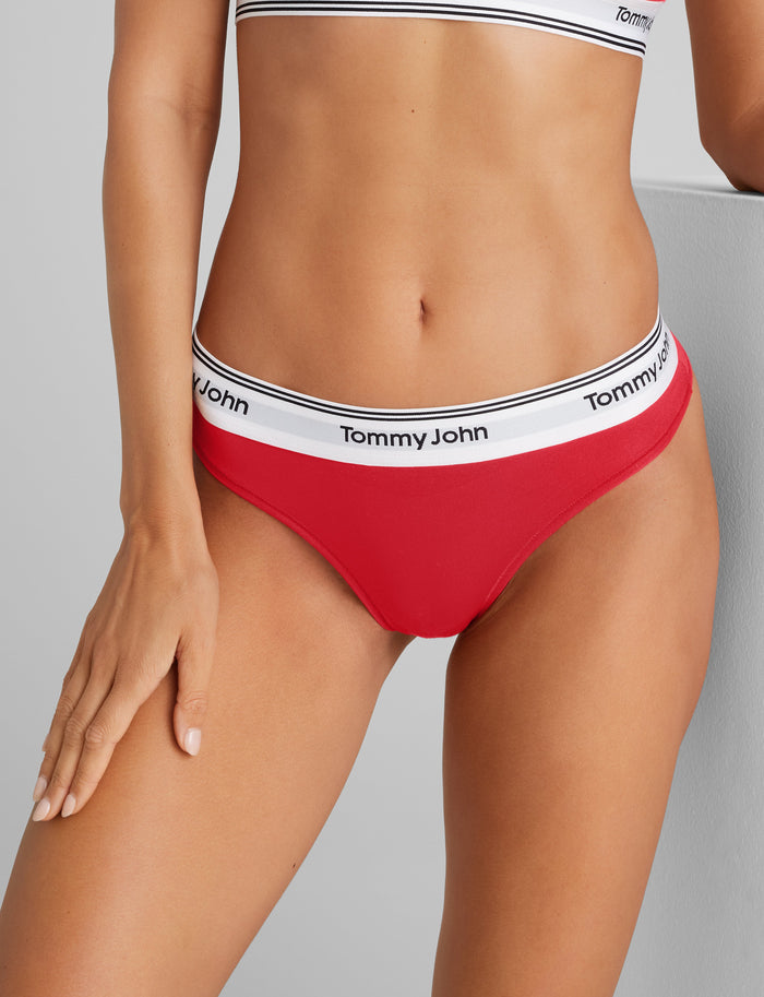Women's Signature Cotton Thong::High Risk Red