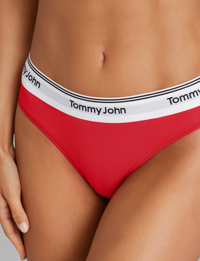 Women's Signature Cotton Thong::High Risk Red