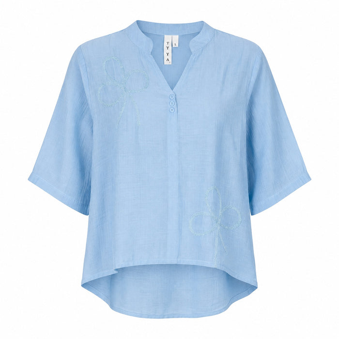 Women’s Sky Blue Embroidered High-Low Top product image from ANS Billion