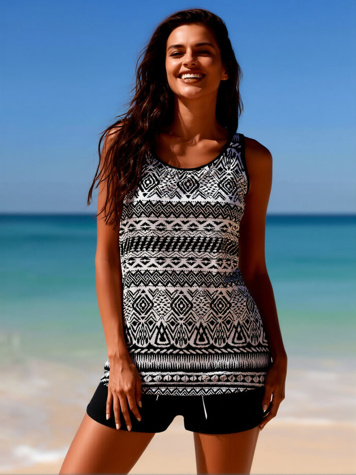 Women's Tankini Swimsuits Tummy Control Modest 2026 Two Piece with Sporty Pockets Bathing Suits
