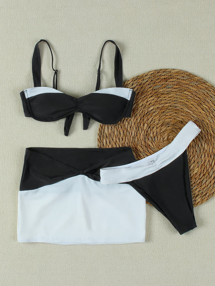 Women's Underwire Bikini with Swim Skirt - 2026 Tummy Control Two Piece Bathing Suit High Waisted Push Up Swimwear