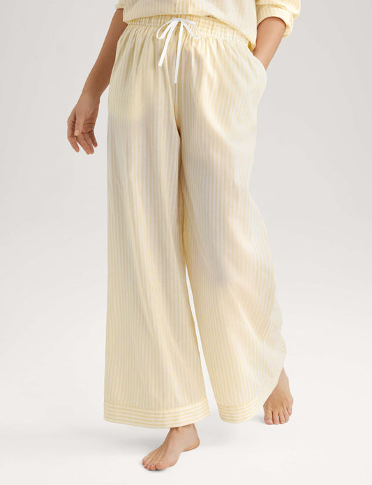 Women's Woven High Rise Pant::Golden Haze Coastal Stripe