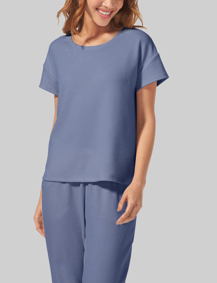 Women's Zen Waffle Tee::Country Blue