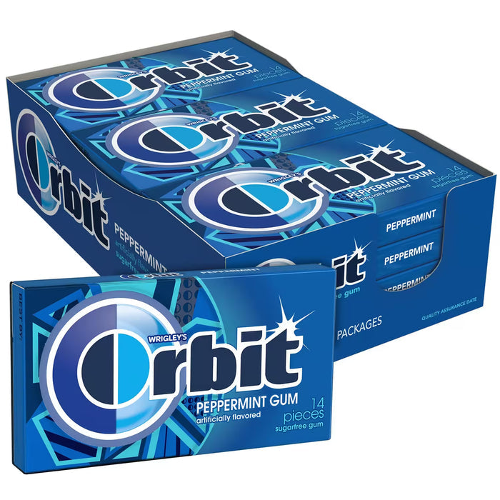 Wrigley's Orbit Peppermint Chewing Gum – 14 Pieces