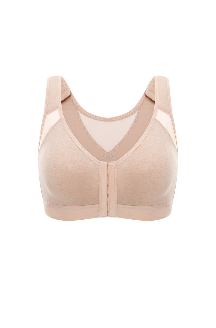 Women's X-shaped Back Posture Bra Oatmeal Heather