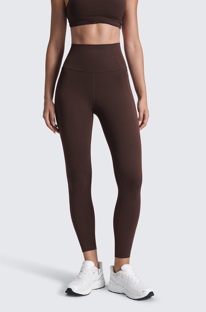 CRZ YOGA Women's Yoga Leggings 25" with Pockets Hot Fudge Brown