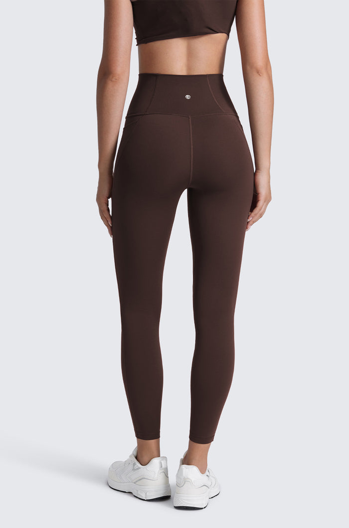 CRZ YOGA Women's Yoga Leggings 25" with Pockets Hot Fudge Brown