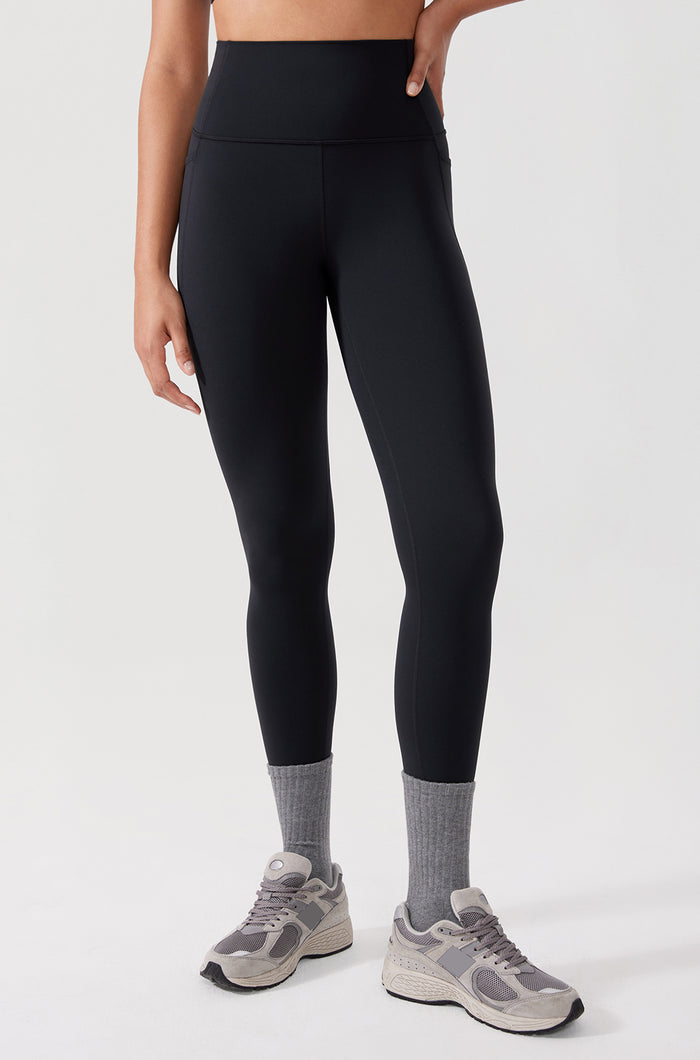 CRZ YOGA Women's Yoga Leggings 25" with Pockets Black