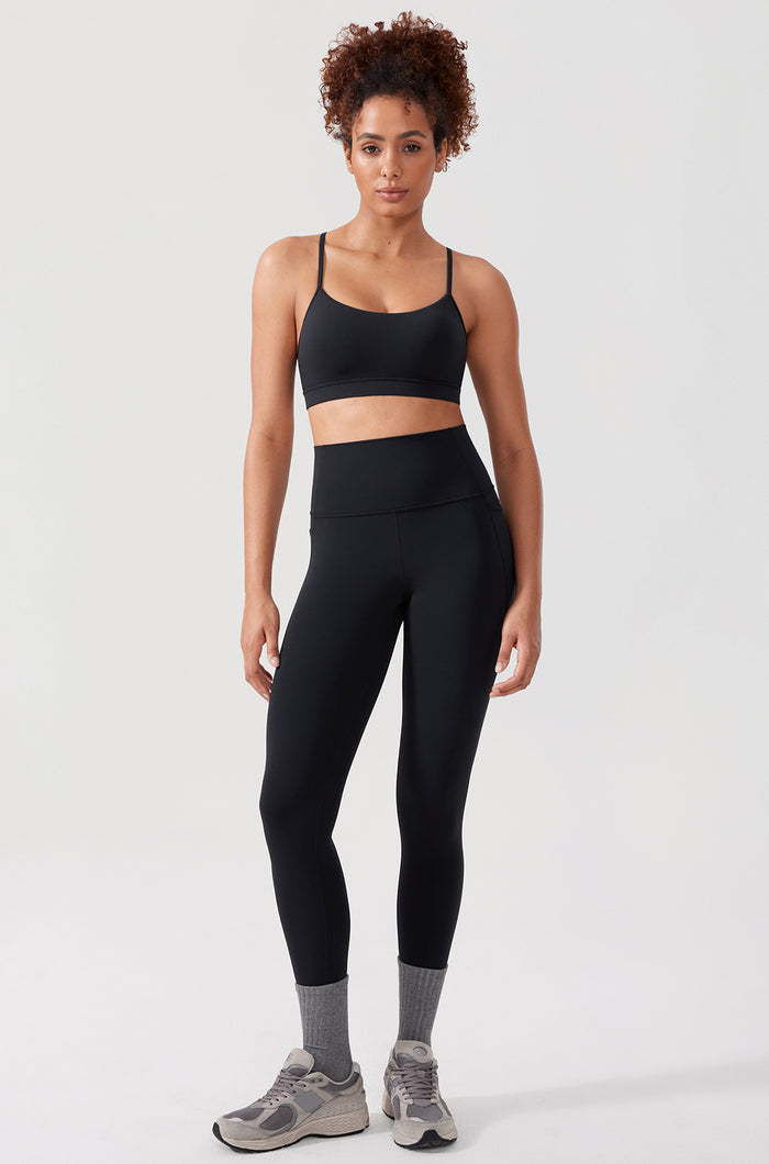 CRZ YOGA Women's Yoga Leggings 25" with Pockets Black