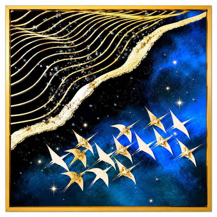 Yooyu Luxury Wall Art Moon Golden Birds Mountain Canvas ...