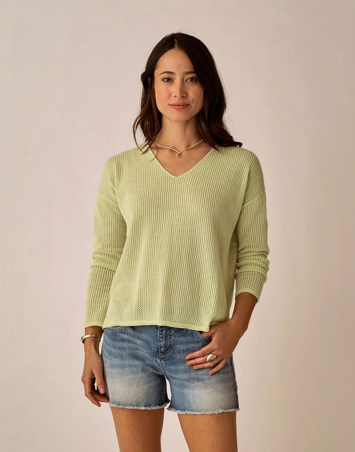 Zella Mesh Pullover: Honeydew