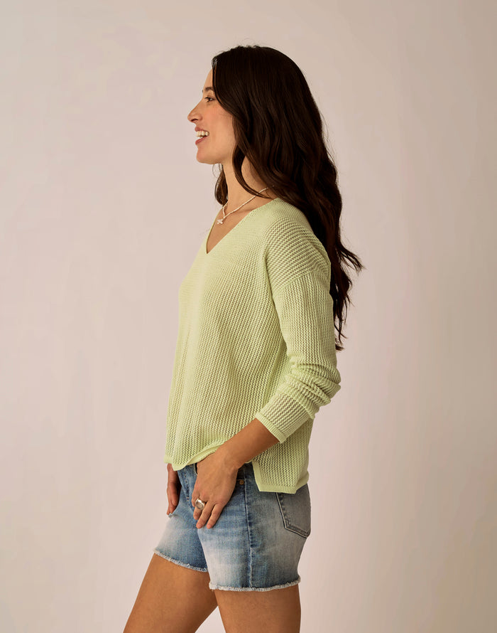 Zella Mesh Pullover: Honeydew