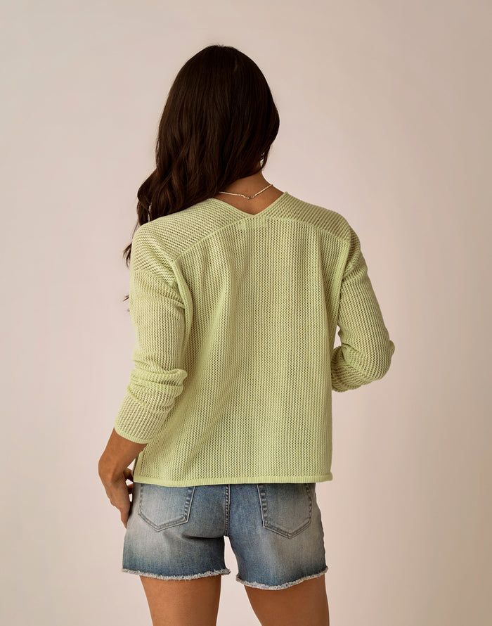 Zella Mesh Pullover: Honeydew