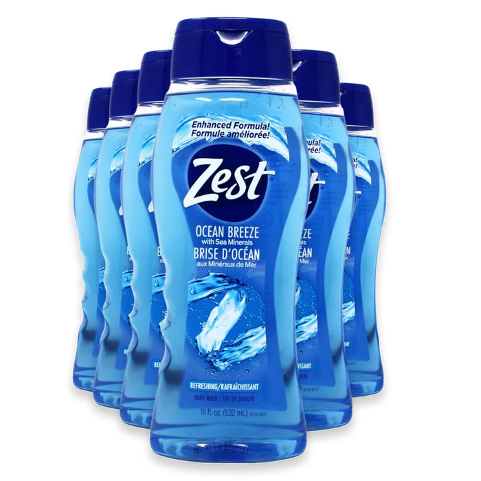 Zest Ocean Breeze Body Wash - 18 oz - 6 Pack