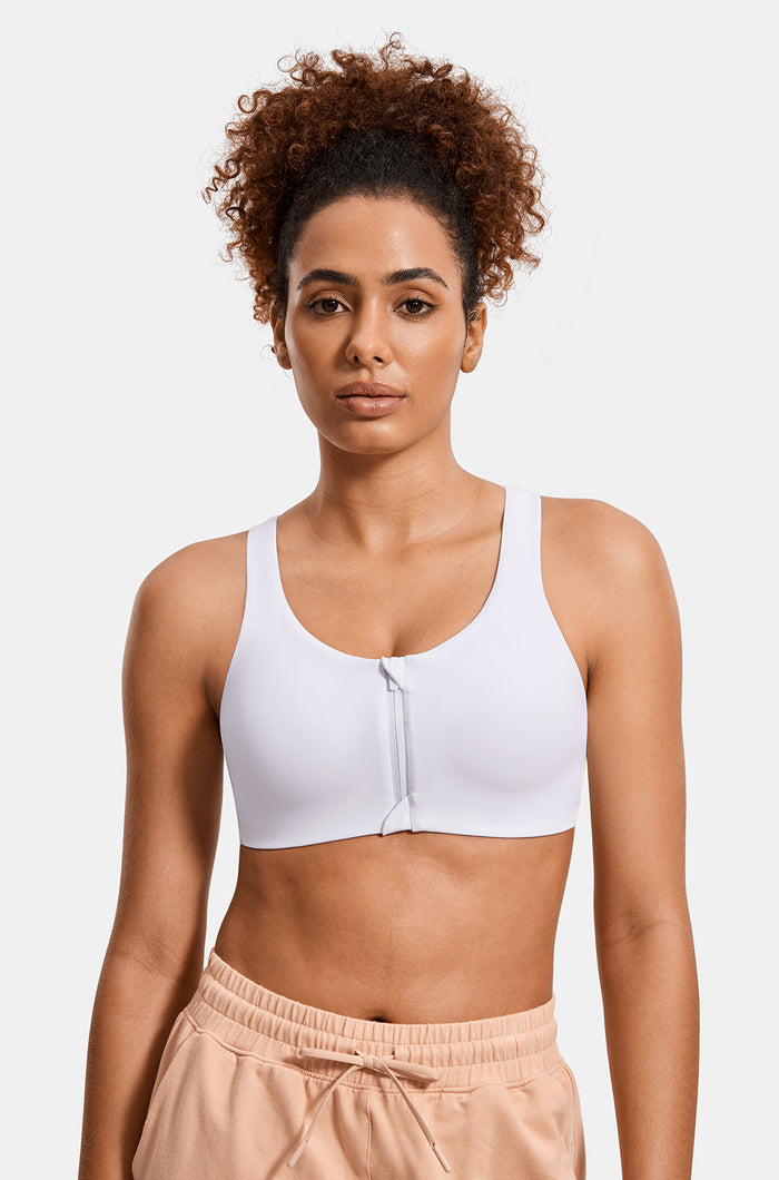 Zip Front Racerback Sports Bra